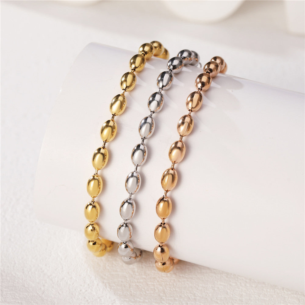 Planderful Beaded Titanium Steel Bracelet For Women Elegant Statement Jewelry Everyday Genie Collection