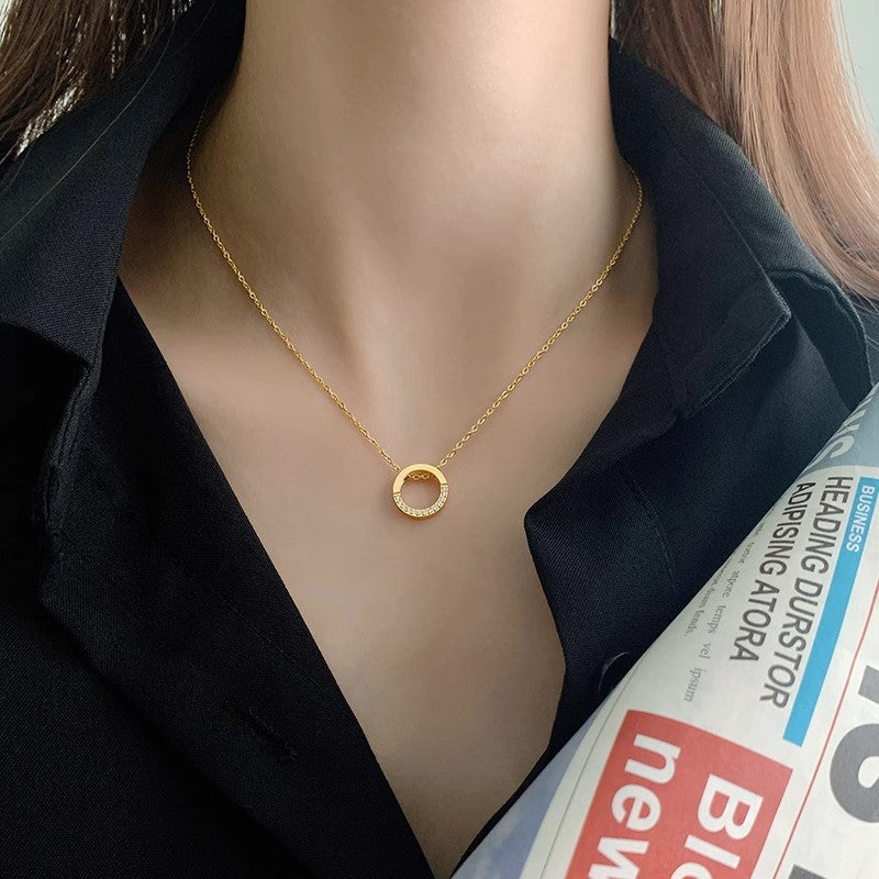 Planderful Jewelry Zircon Collarbone Necklace Elegant Gift