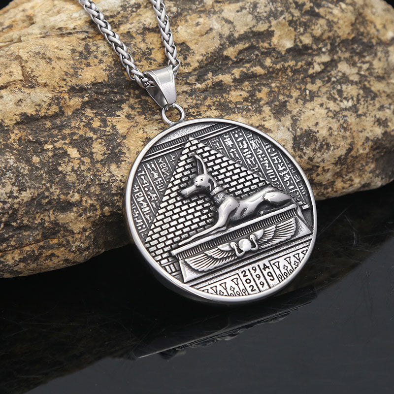 Stainless Steel Dog Pendant Necklace for Men's Trendy Style