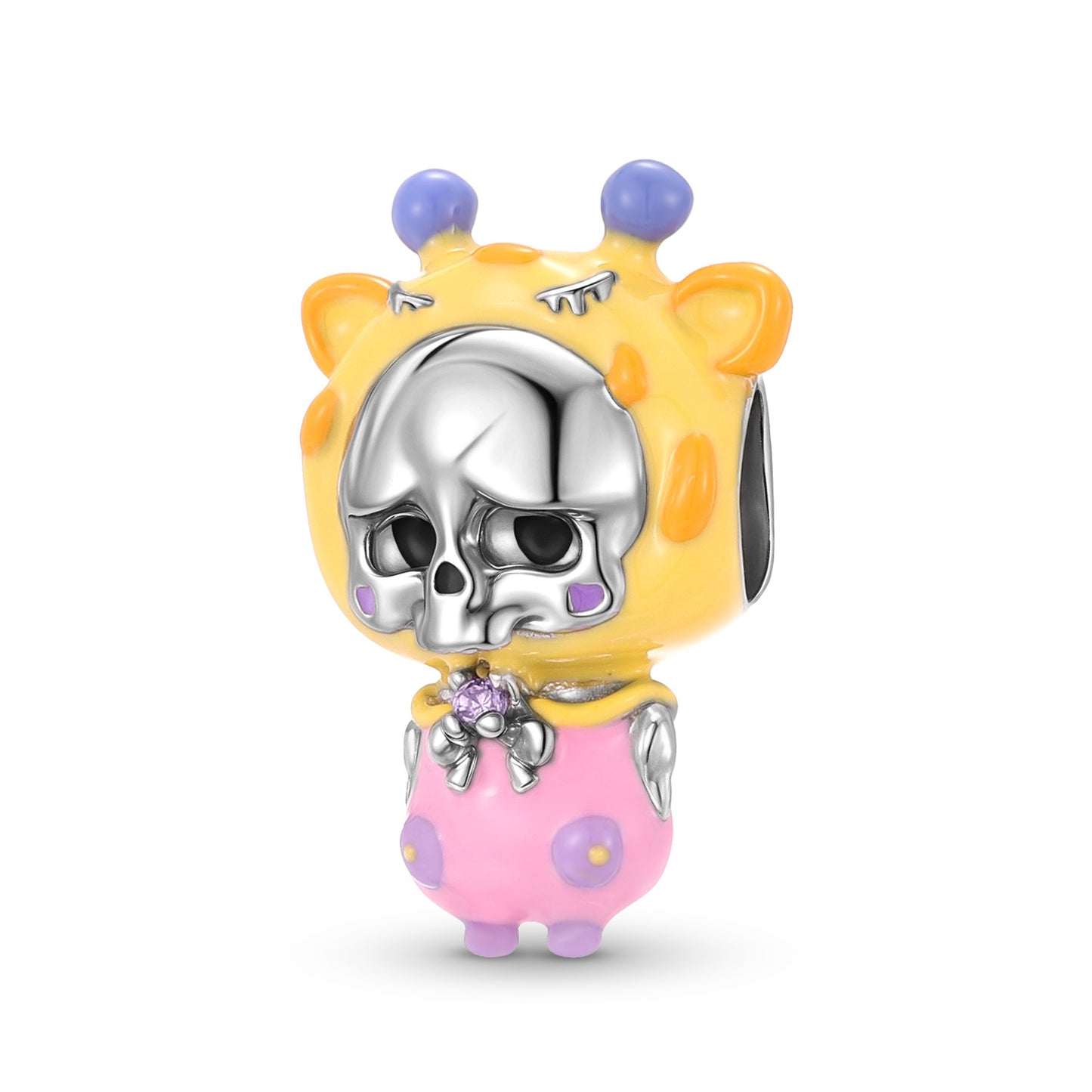 Planderful Jewelry Sterling Silver Giraffe Skull Beading Pendant For DIY Jewelry Projects