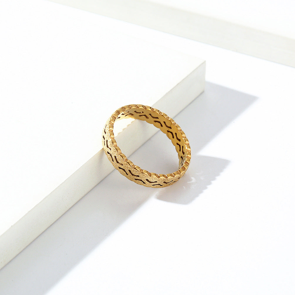Planderful Korean Pearl Ring Titanium Steel for Women Everyday Elegant Light Luxury Jewelry