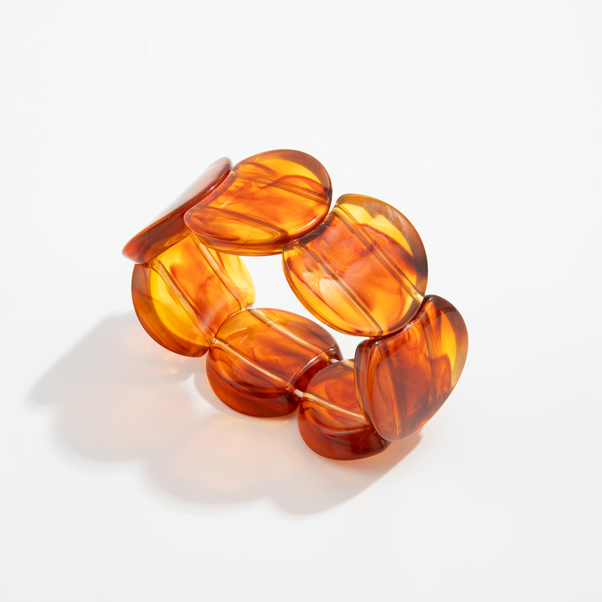 Planderful Vienna Verve Wide Crescent Geometric Elastic Bracelet For Women Retro Statement Jewelry