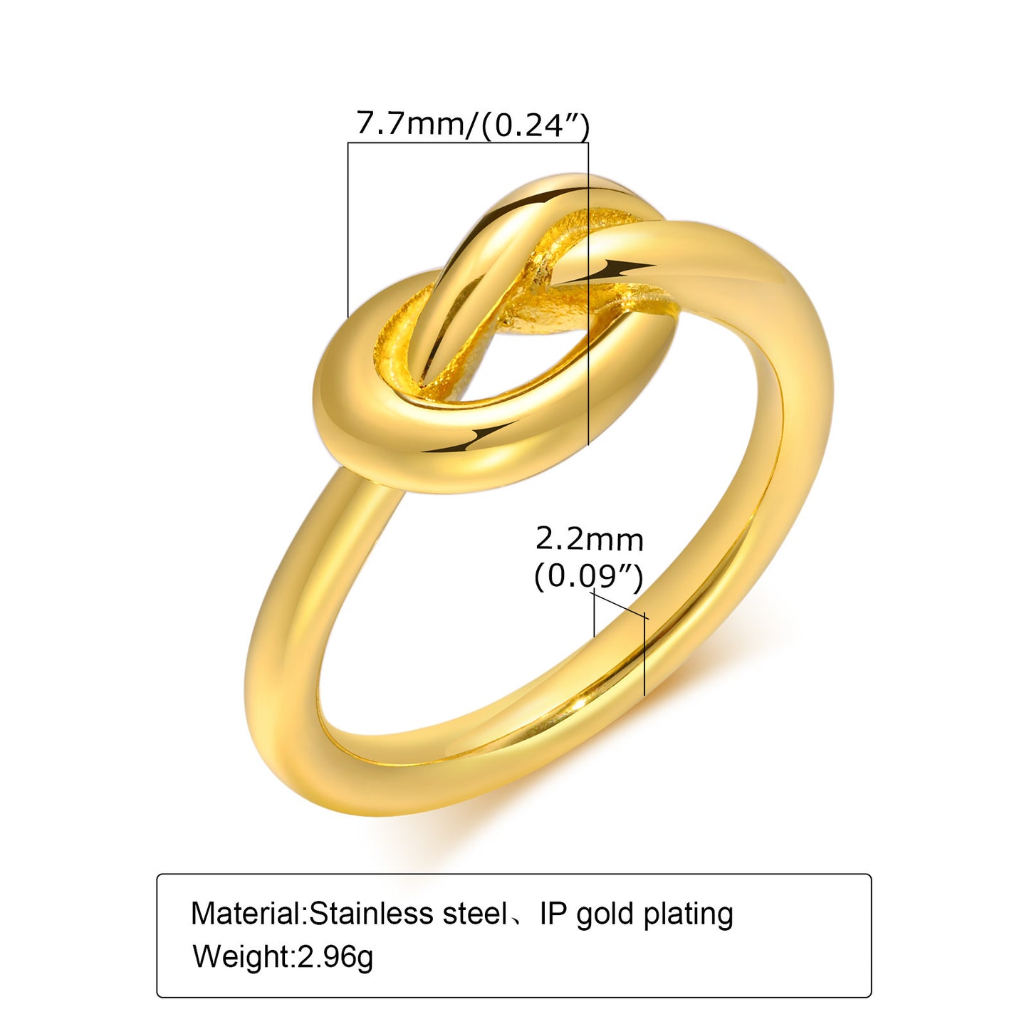 Titanium Steel Ring Stainless Steel Knotted Ring for Women