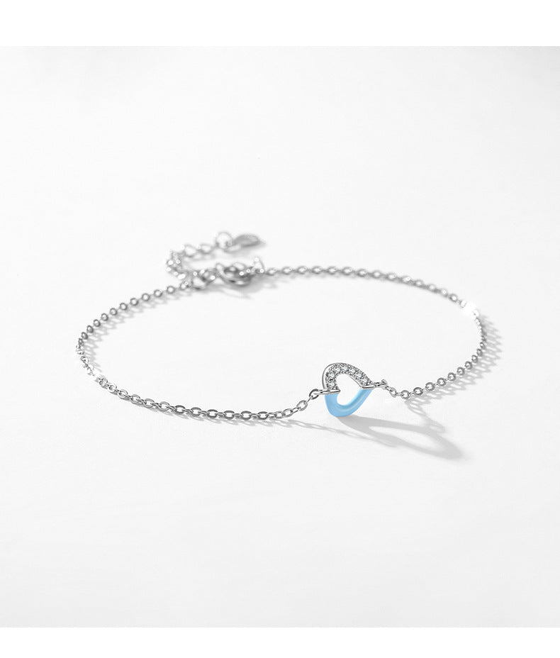Sterling Silver Love Bracelet with Micro Inlaid Zircon - Everyday Genie Collection