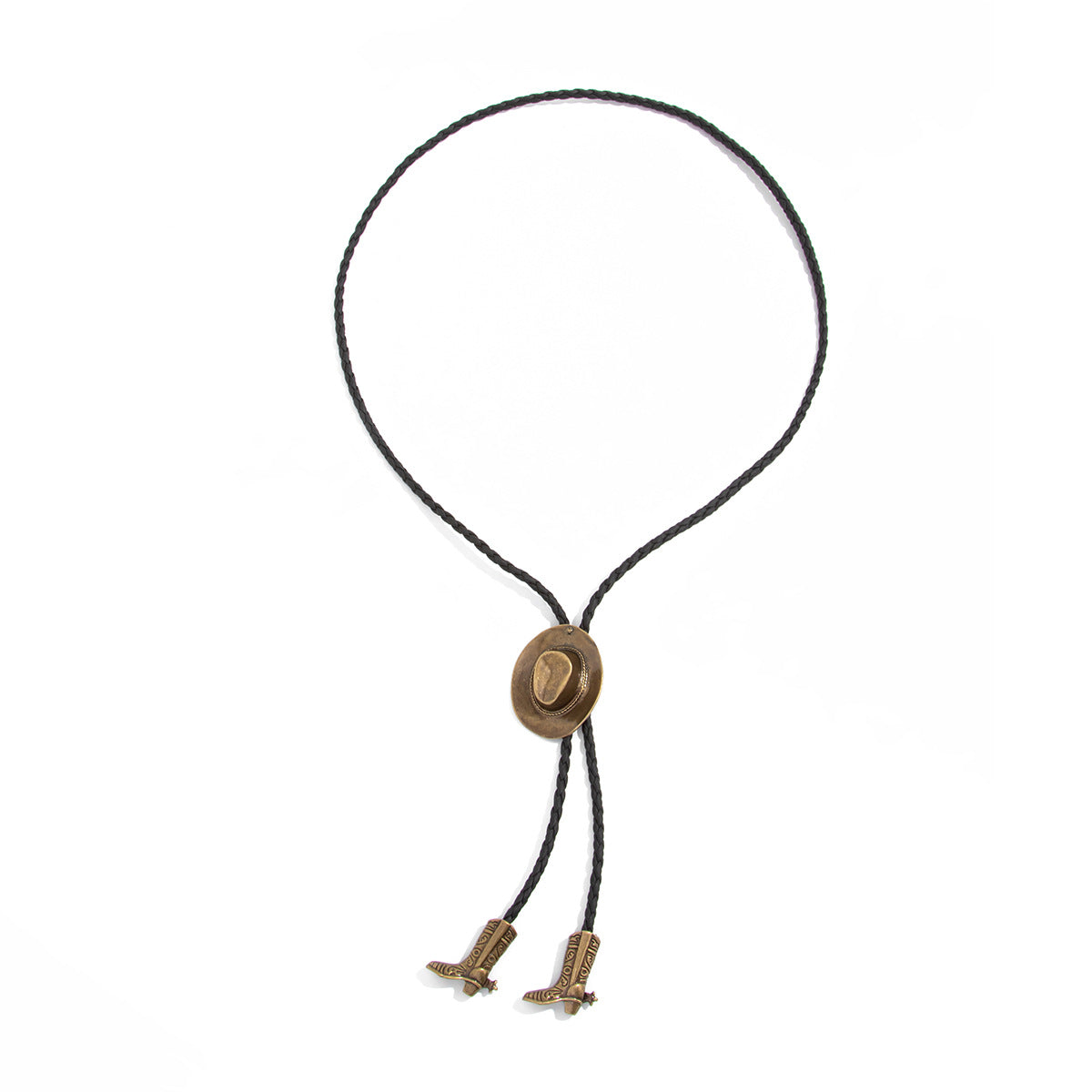 Retro Western Style Cowboy Hat Adjustable Necklace Boots Long Y-Shaped Fringed