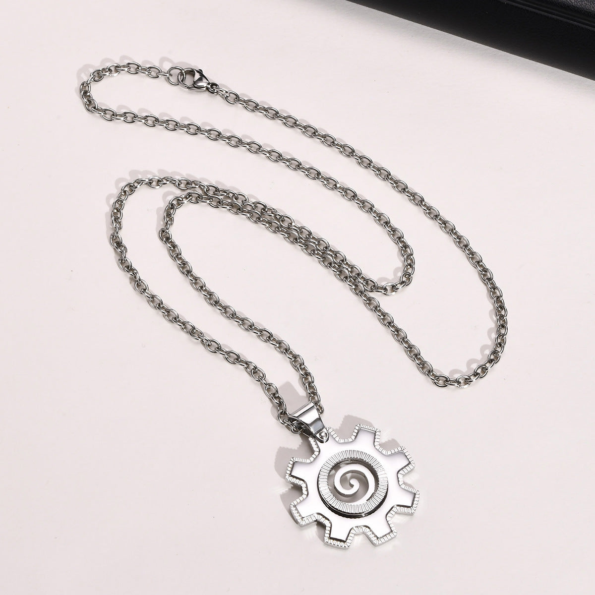 Men's Necklace Stainless Steel All-Light Gear Pendant