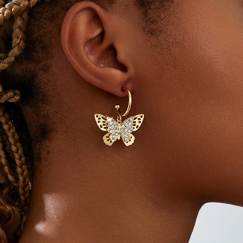 Planderful Vienna Verve Earrings – Elegant Golden Butterfly Design
