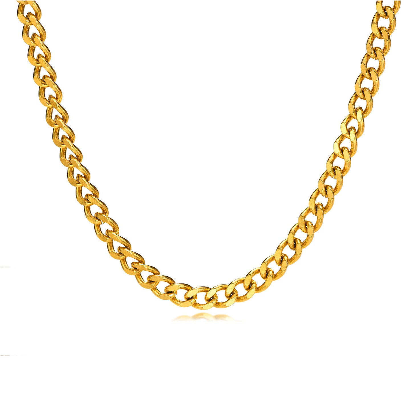 Stainless Steel 24K Gold Thick Necklace Women Jewelry Wholesale