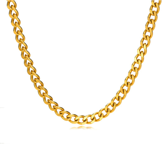 Stainless Steel 24K Gold Thick Necklace Women Jewelry Wholesale