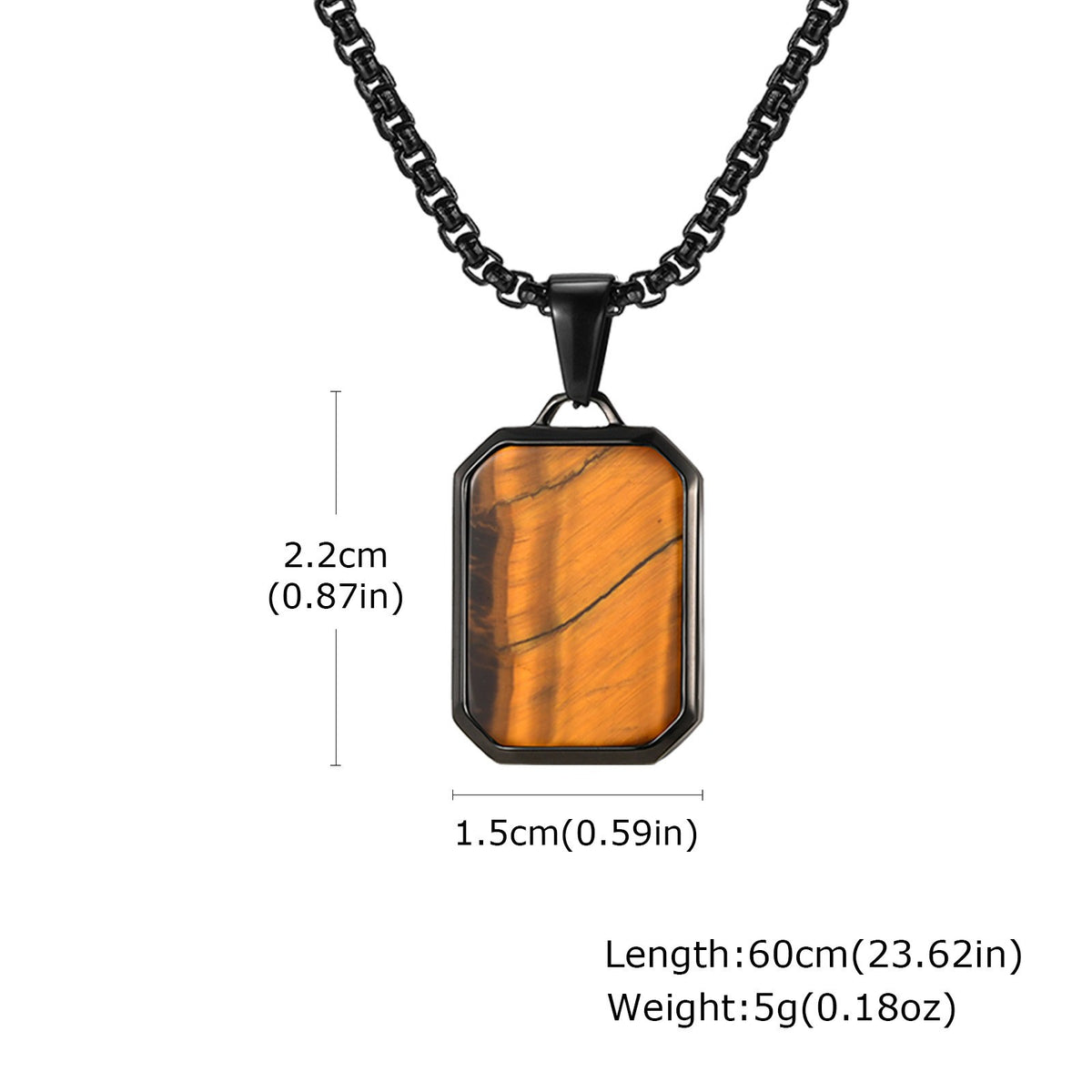 Tiger's Eye Turquoise Lapis Lazuli Geometric Stainless Steel Necklace