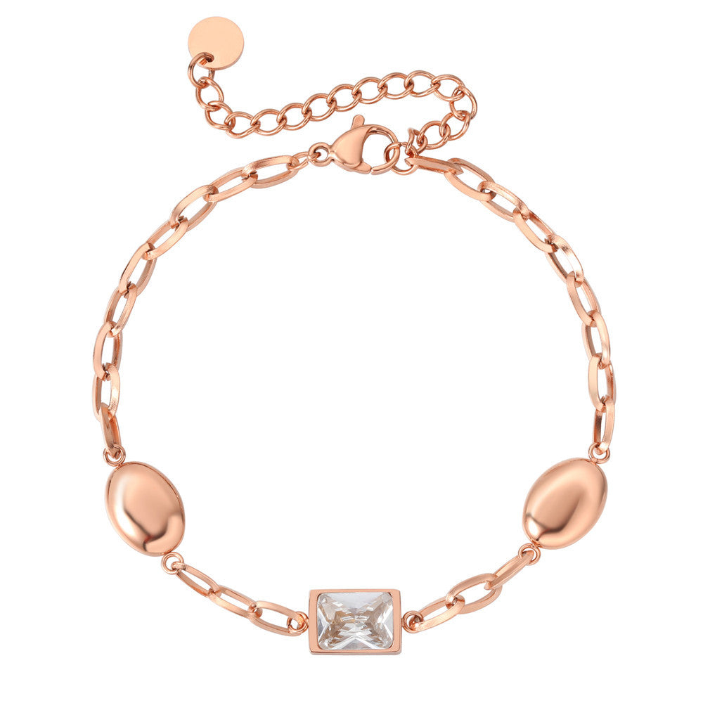 Titanium Steel Zircon Bracelet For Women Bold European American Style Statement By Planderful