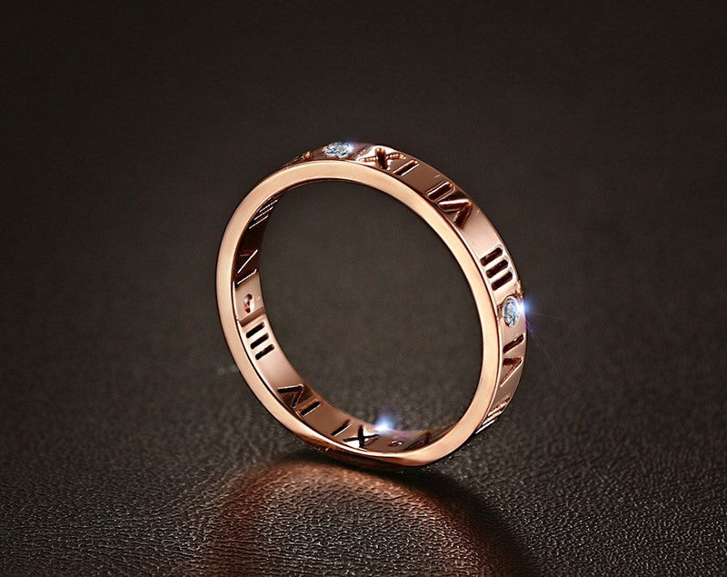 Amazon Women's Stainless Steel Jewelry Roman Numeral Ring