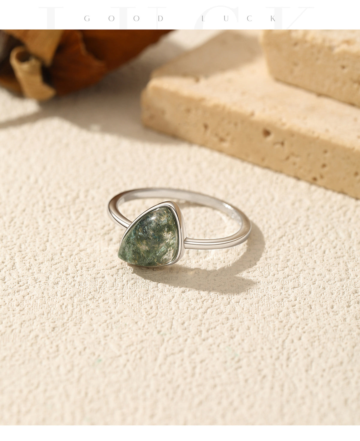 925 Sterling Silver Irregular Agate Ring