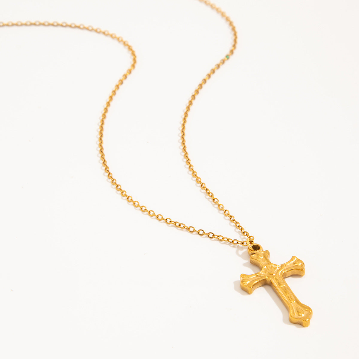 Vintage Cross & Crystal-Style Layered Necklace