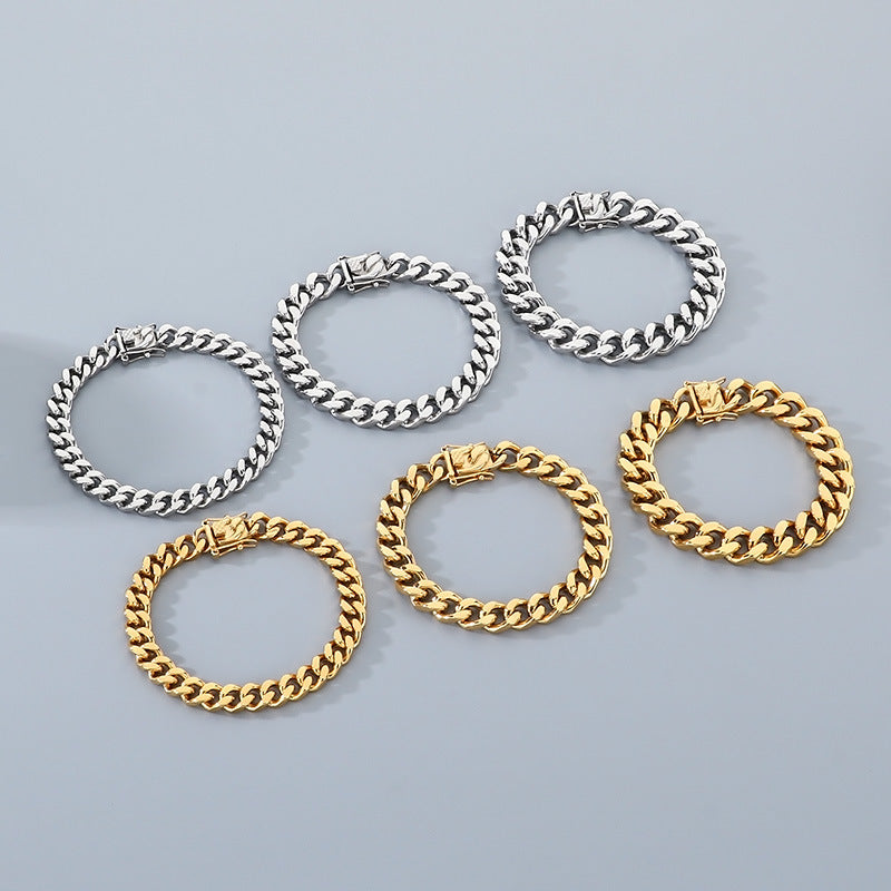 Planderful Mens Dragon Beard Buckle Cuban Chain Bracelet