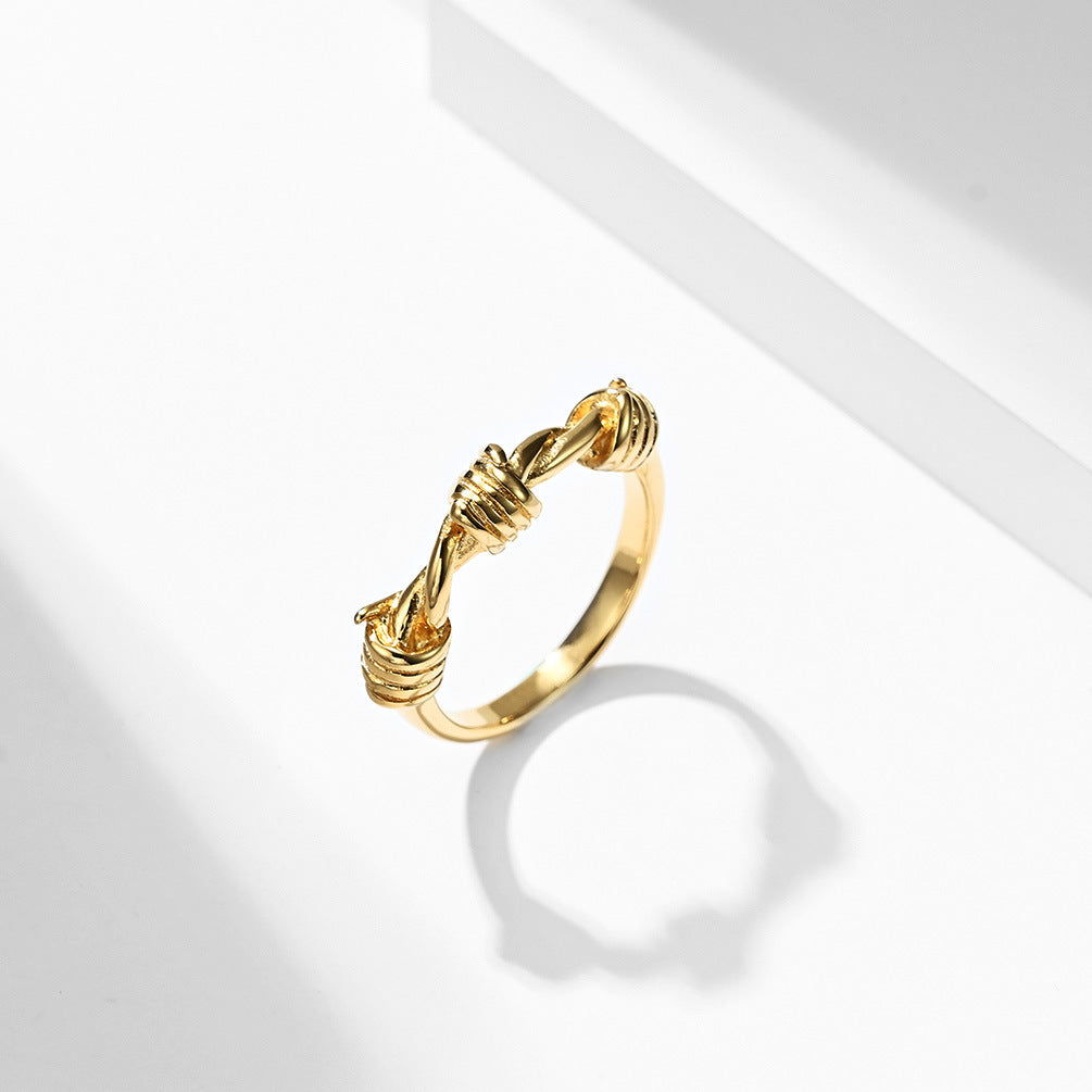 European And American Cold Wind Wire Knot Ring For Men