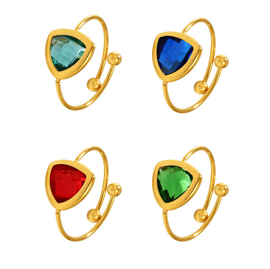 Planderful 18K Gold Plated Ring For Her Czech Glass Ball