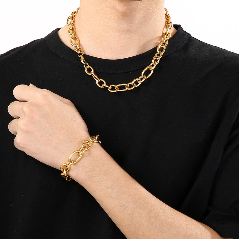 Source Factory Commuter Stainless Steel O Chain Necklace Bracelet Men's Multi-Size 7/10/13 Mmo