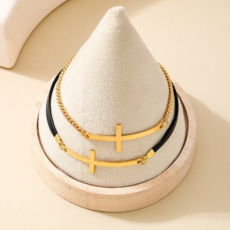 Planderful Vienna Verve Bracelet Set – Fashionable Double-Layered Metal Design