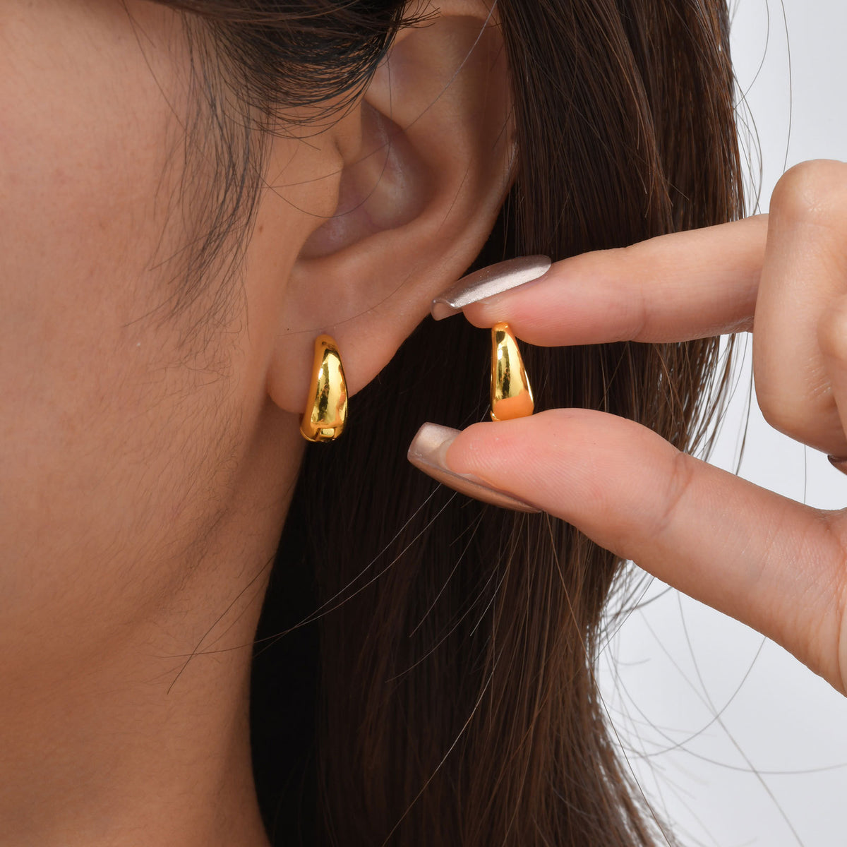 Modern Gold-Tone Stainless Steel Earrings