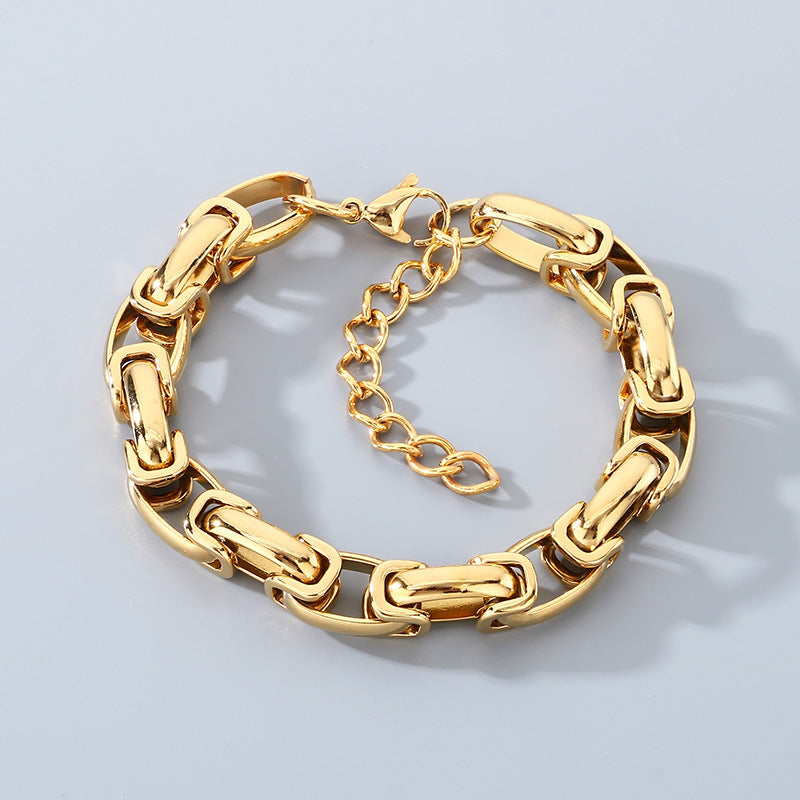 Back Chain Bracelet – Hip Hop 10mm Oval Emperor Chain Stainless Steel Men's Bracelet