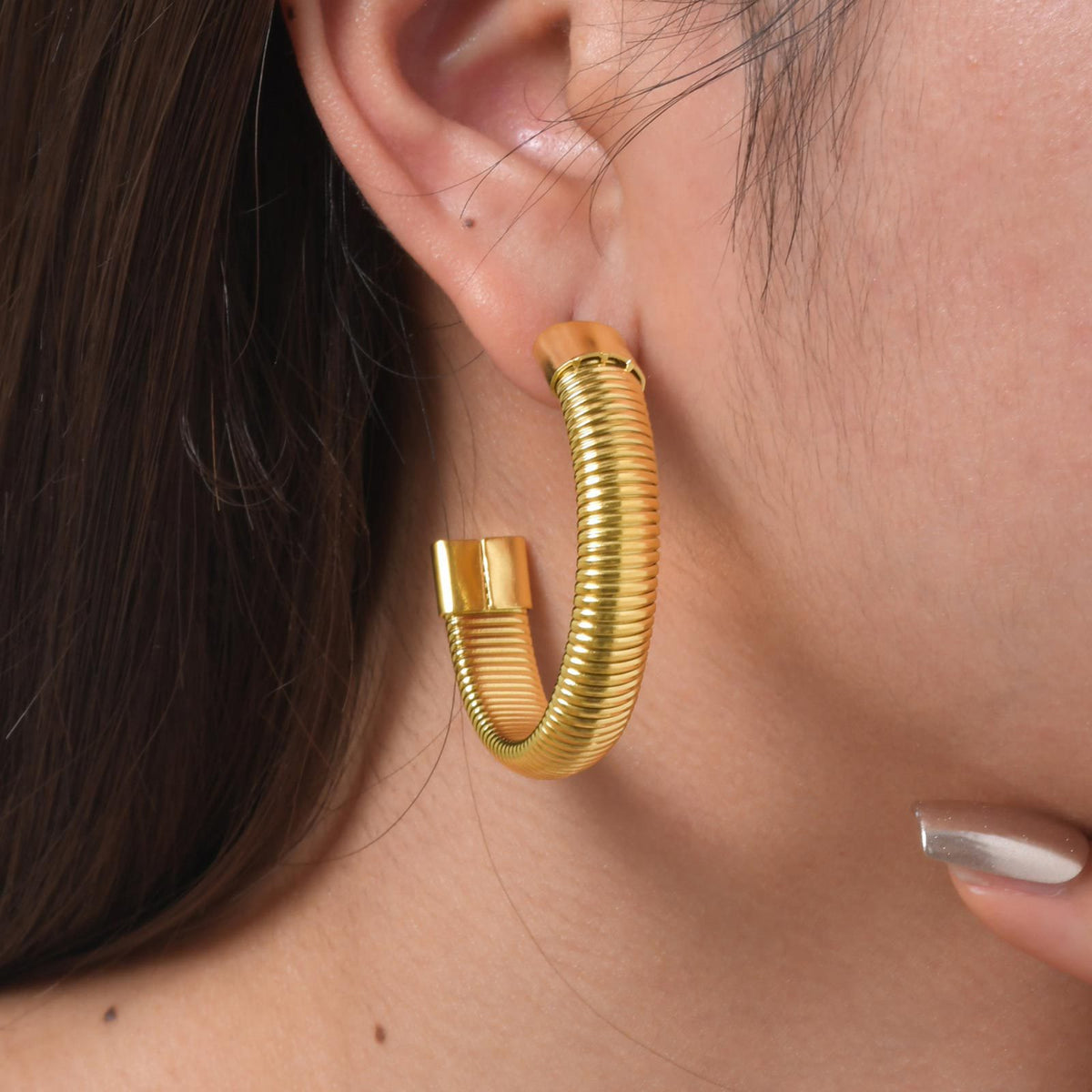Refined Gold-Tone Stainless Steel Earrings