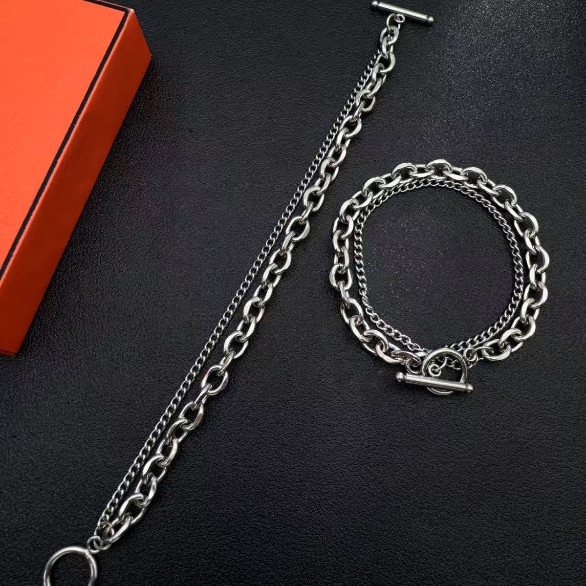 Planderful Jewelry Titanium Steel OT Buckle Unisex Bracelet
