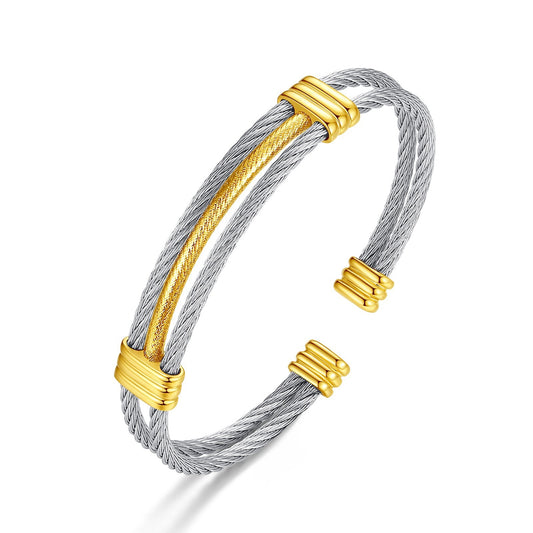 Planderful Everyday Genie 10MM Stainless Steel Braided Bracelet For Men And Women Unisex Durable Two Color Electroplated