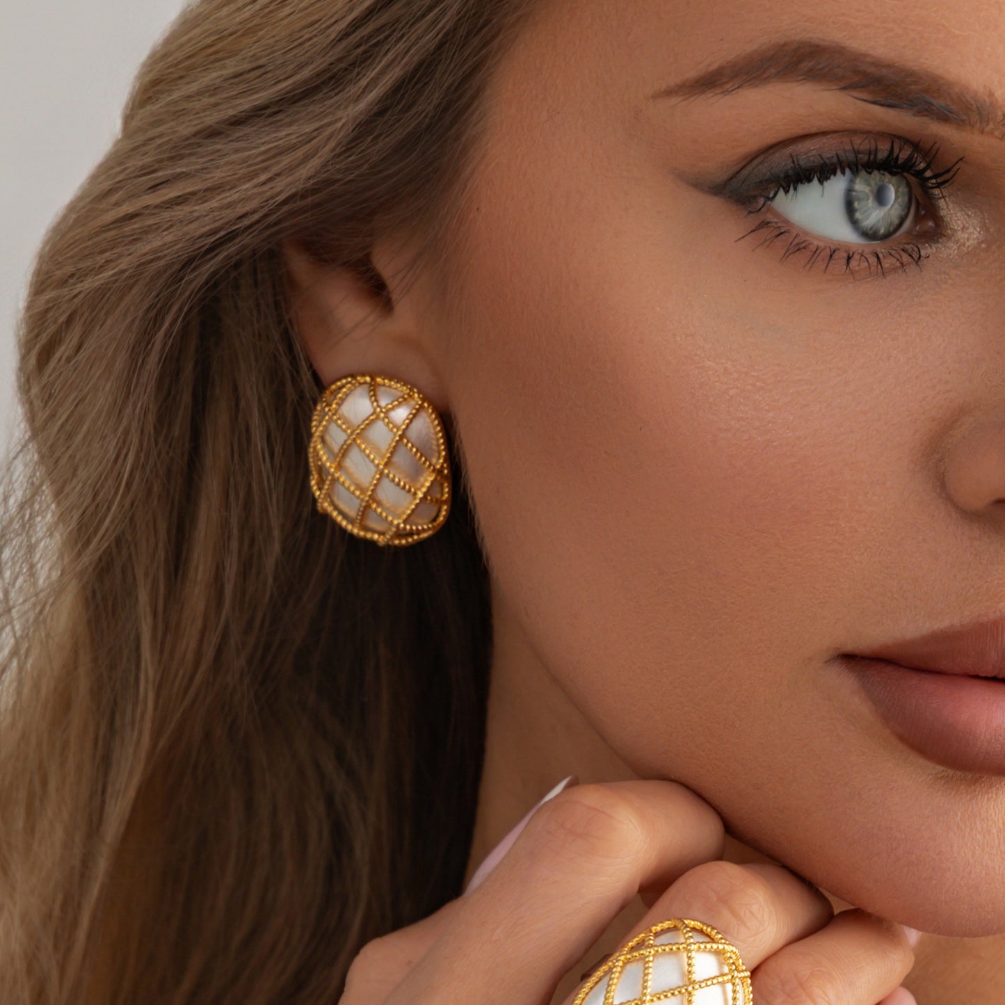 Planderful Vienna Verve Woven Mesh Brushed Stud Earrings For Women Retro Square Rhombus Statement Jewelry