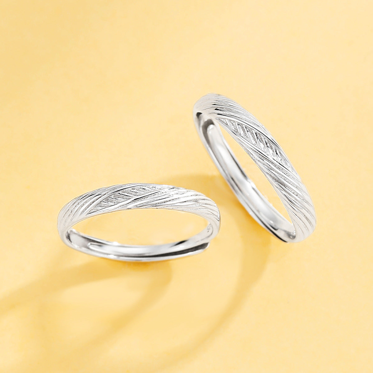 Planderful Jewelry Sterling Silver Adjustable Couple Ring Plain Textured Open Band For Men And Women Everyday Wear