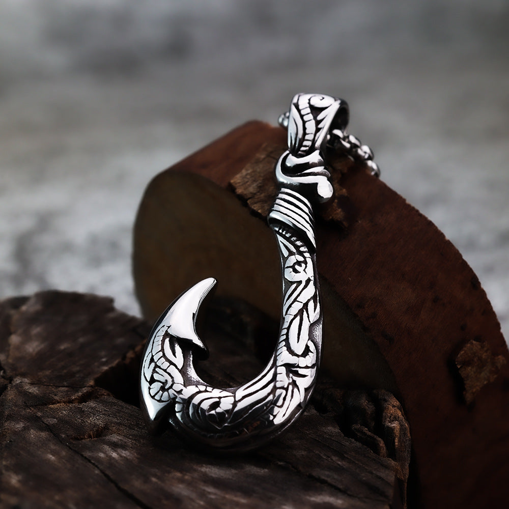 European and American Fashion Men's Retro Fish Hook Pendant