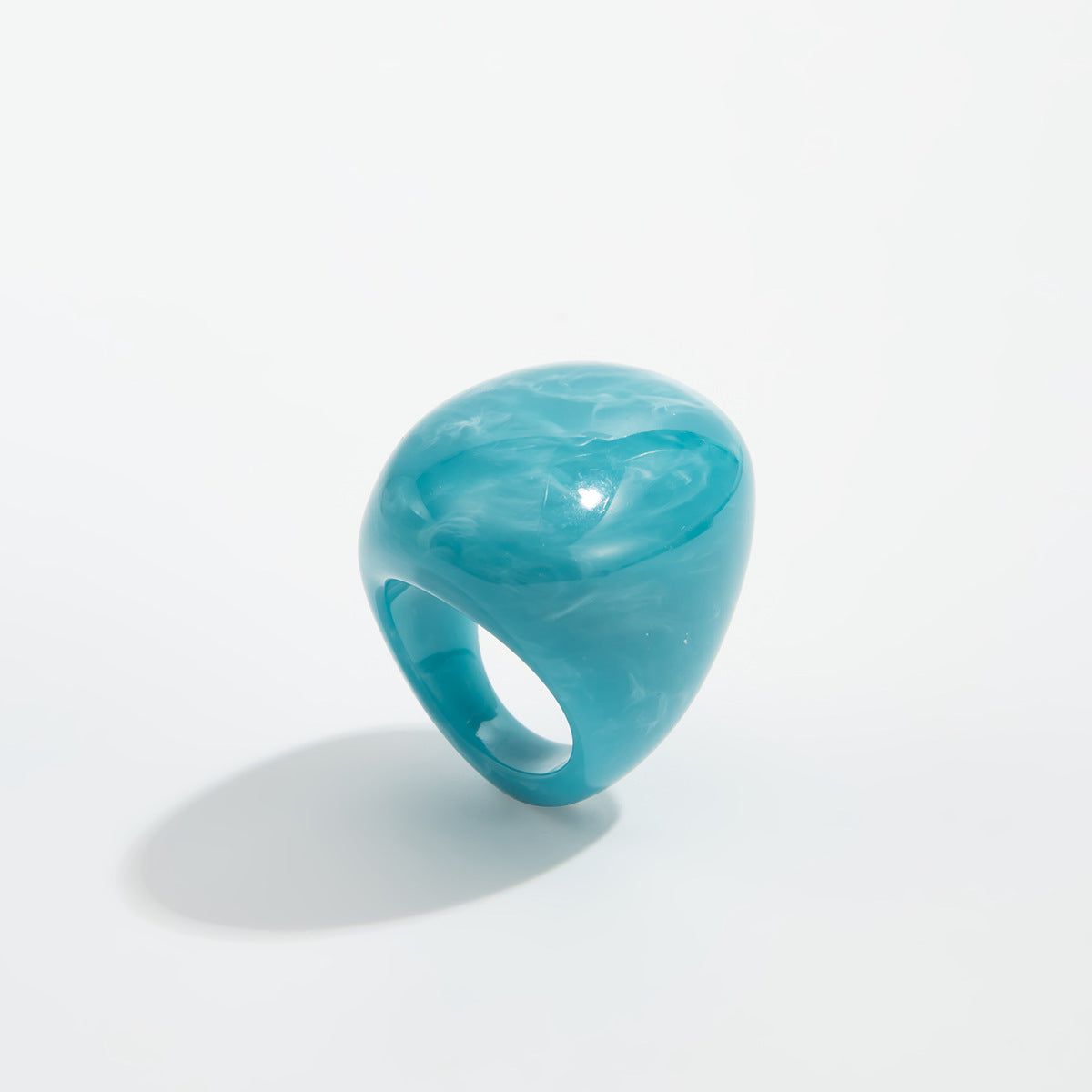 Planderful Collection Resin Ring Vienna Verve Bold Color Smudge Geometric Wide Statement Unisex Jewelry