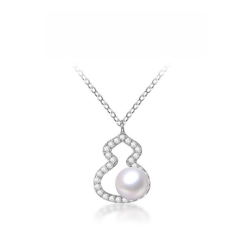 Ruyi Freshwater Pearl Gourd 925 Sterling Silver Necklace Women