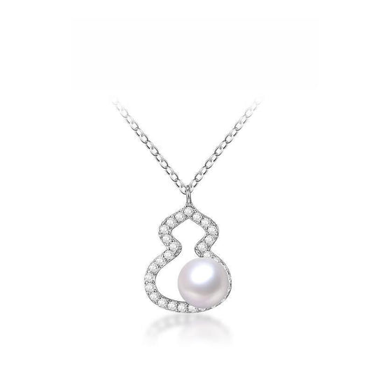 Ruyi Freshwater Pearl Gourd 925 Sterling Silver Necklace Women