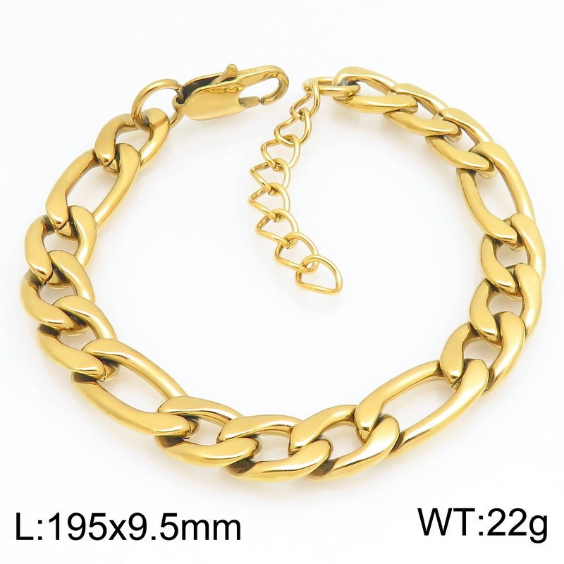 Figaro Titanium Steel Bracelet – Daily Unisex Neutral Wind Element Chain Nk Chain Bracelet
