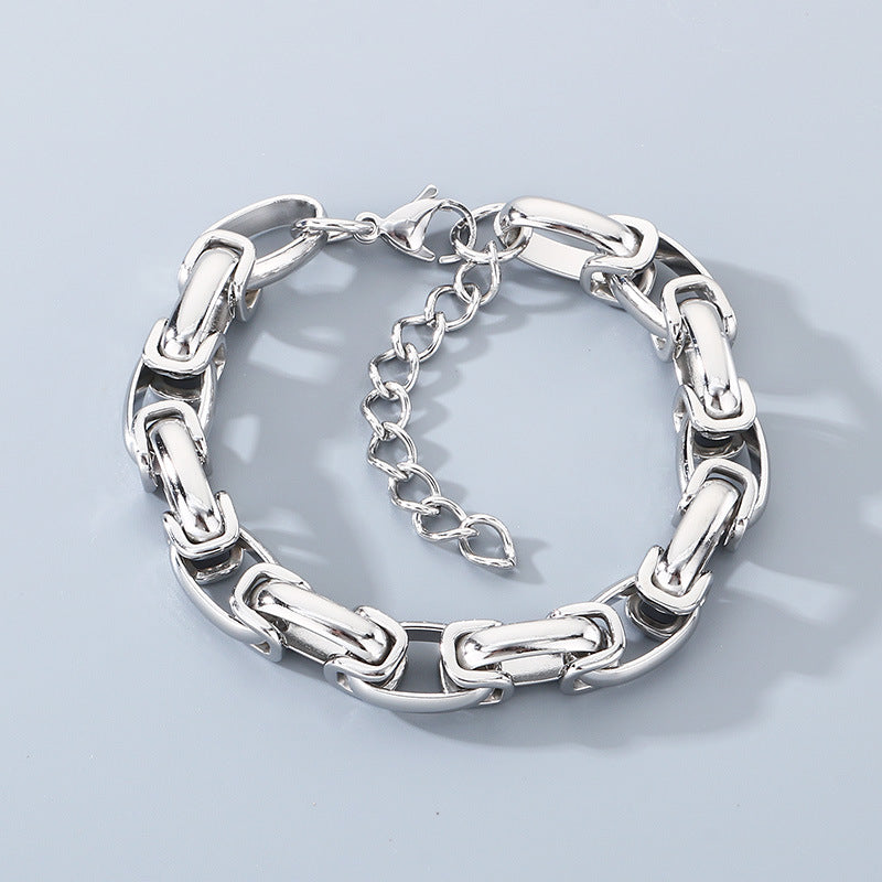 Back Chain Bracelet – Hip Hop 10mm Oval Emperor Chain Stainless Steel Men's Bracelet