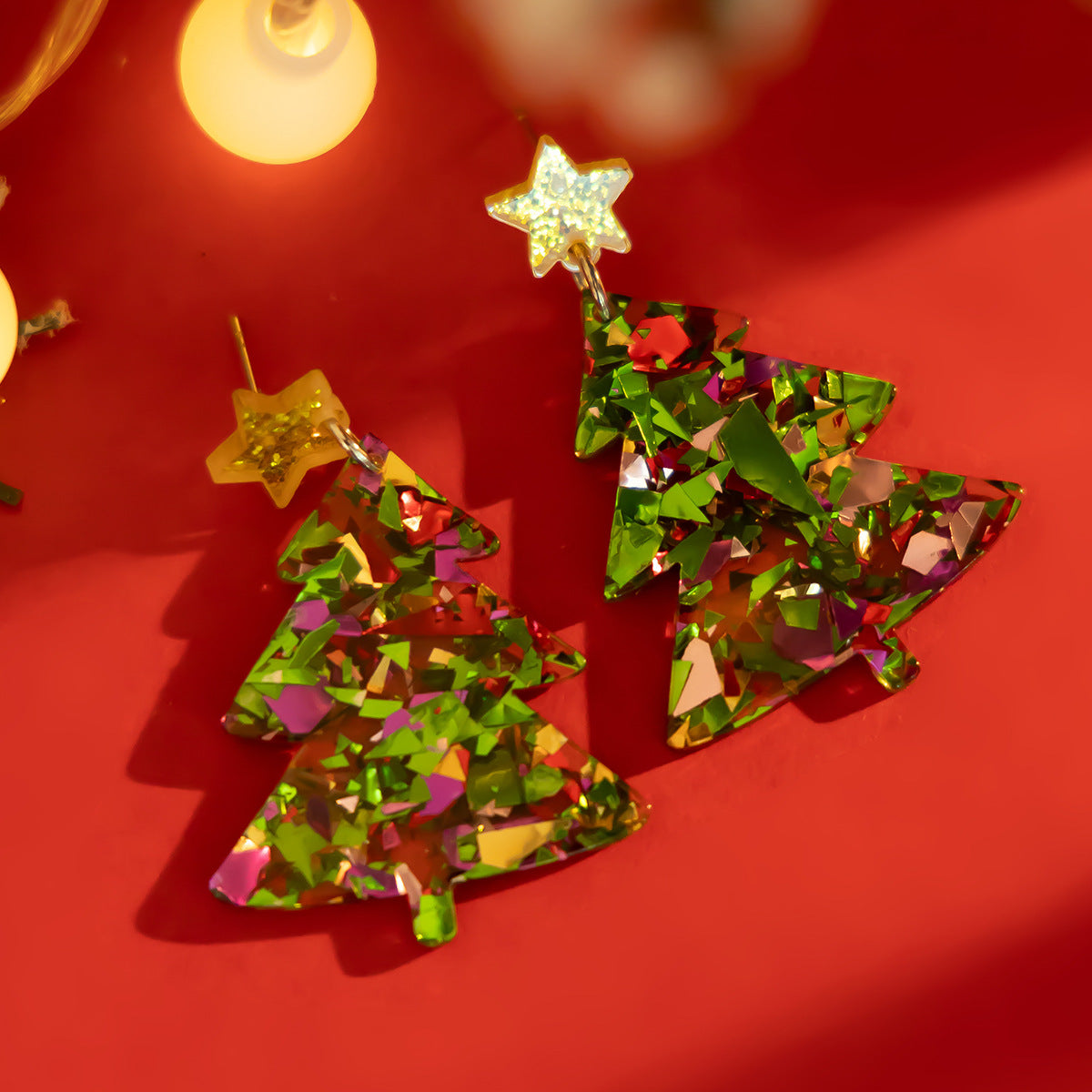 Planderful Vienna Verve Christmas Earrings Fringed Pendant For Women Elk Tree Design Statement