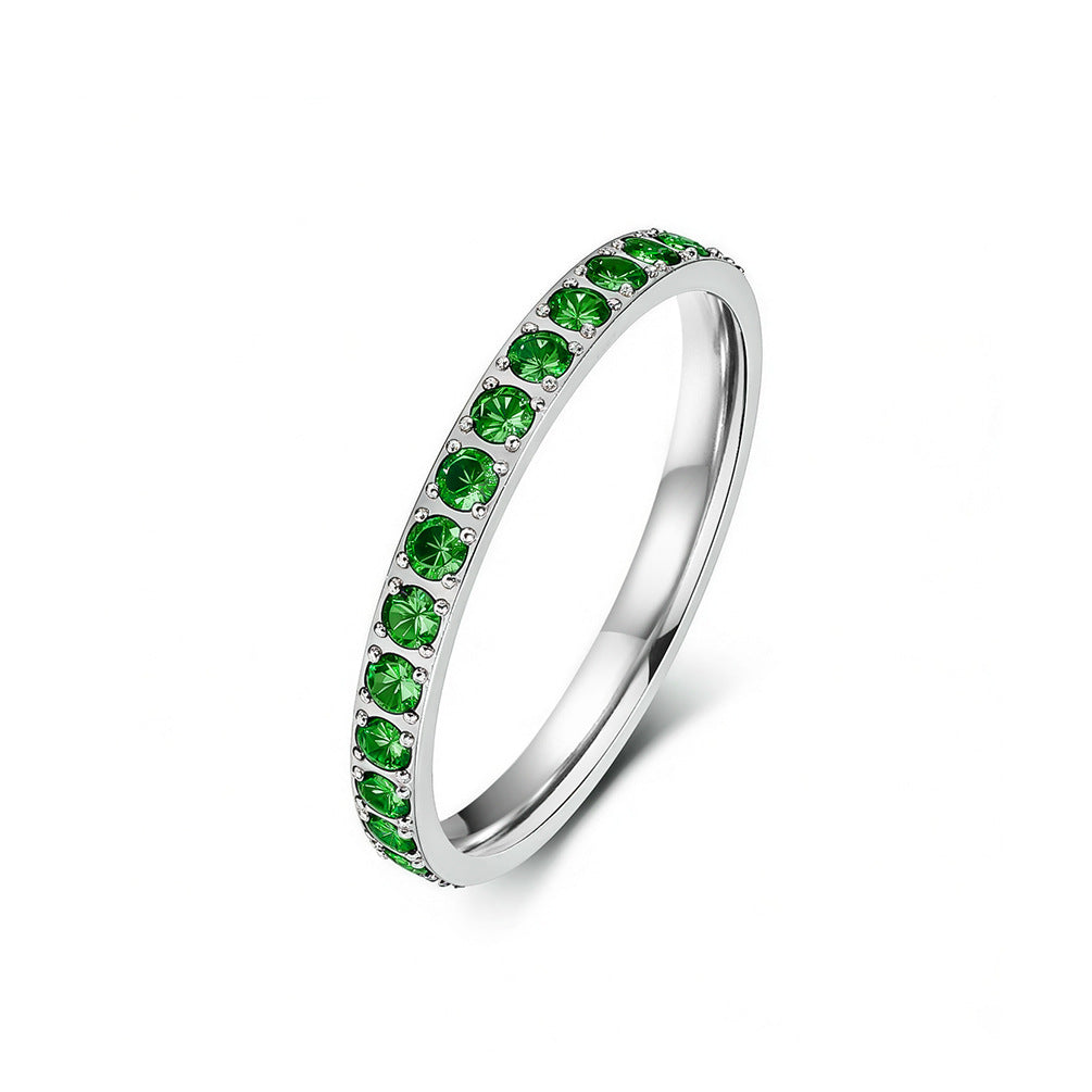 Stainless Steel Zircon Ring