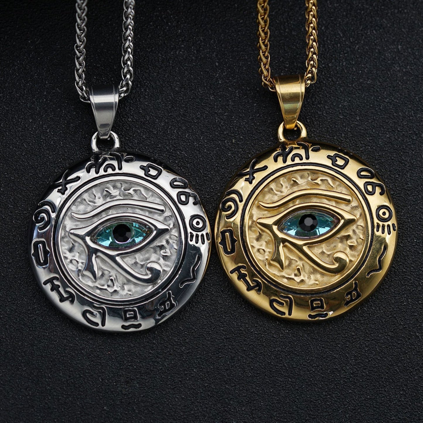Eye Of Horus Pendant Titanium Steel Necklace Unisex Protection Symbol Planderful Everyday Genie