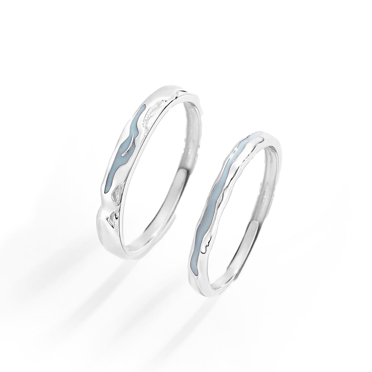 Planderful Galaxy Light-Year Couple Ring – High-End Blue Luminous Design
