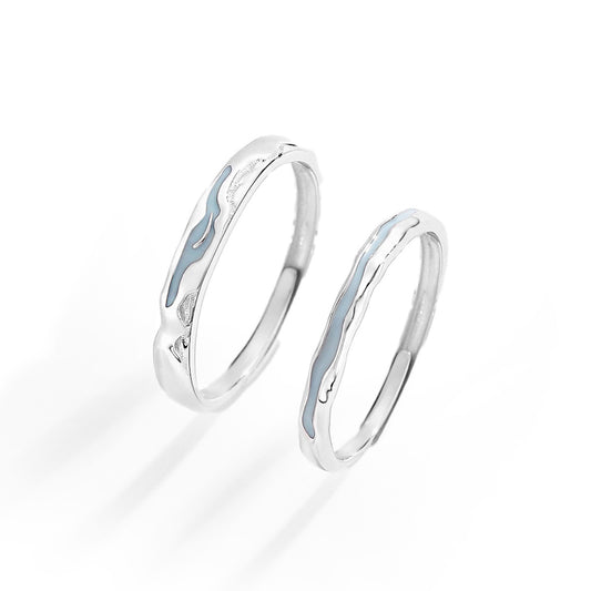 Planderful Galaxy Light-Year Couple Ring – High-End Blue Luminous Design