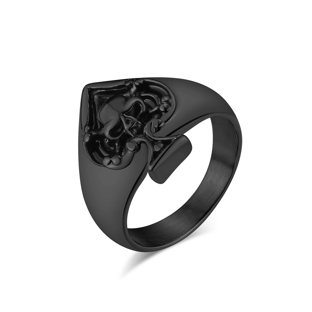 Dark Spade A Skull Stainless Steel Ring Men's Stainless Steel