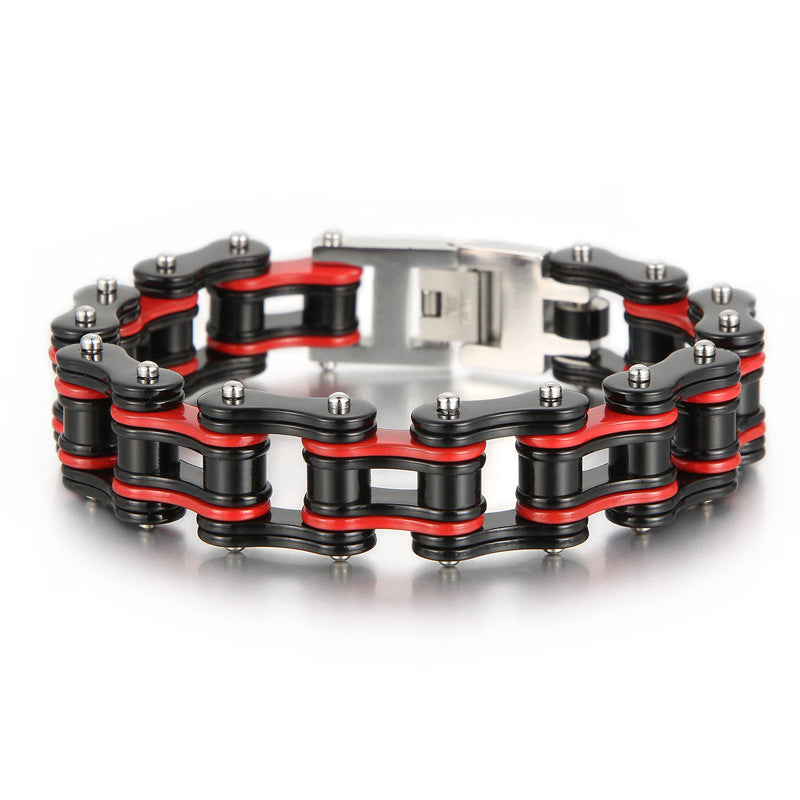 Planderful Men Bicycle Chain Bracelet Street Style Titanium