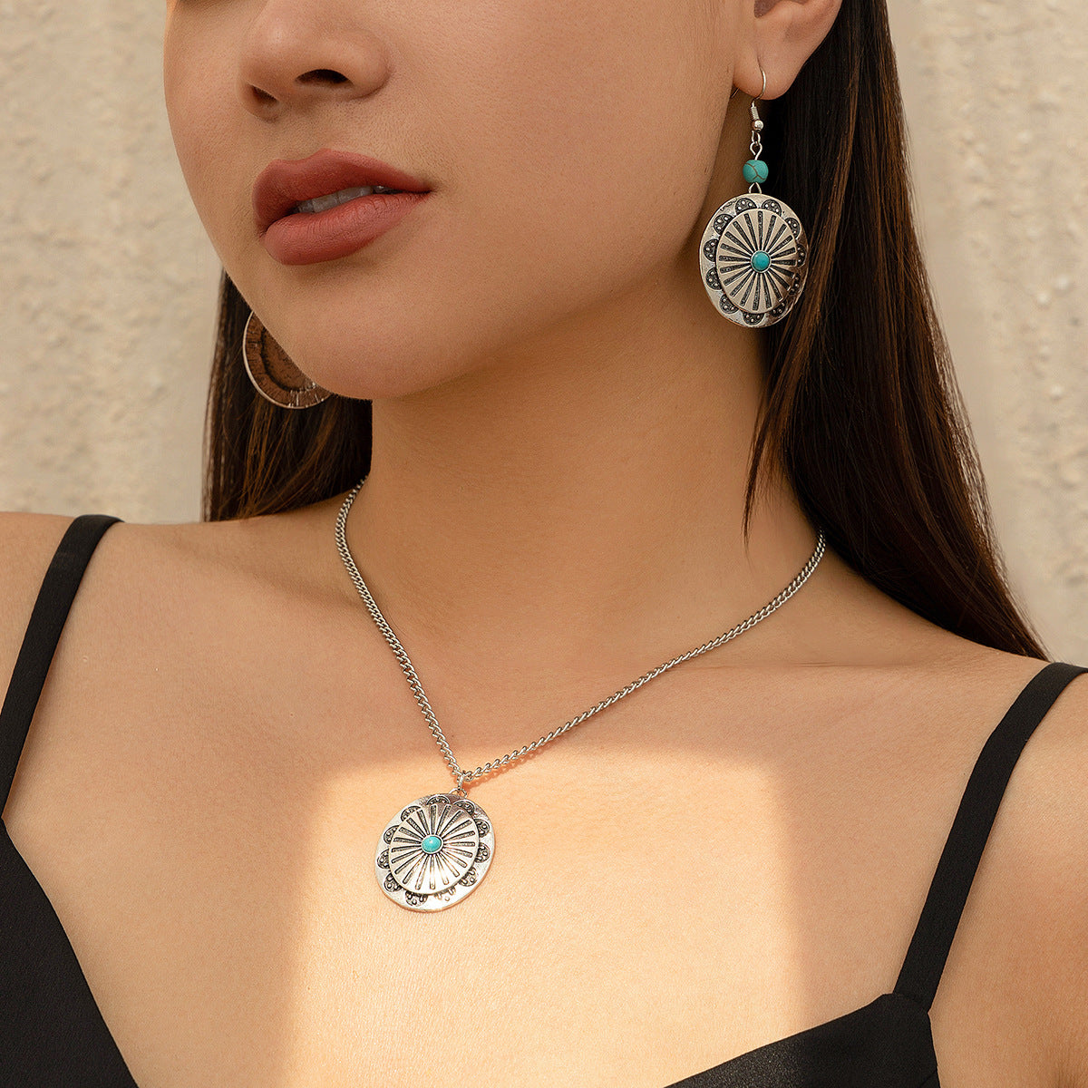 Turquoise-Style Palm Tree Jewelry Set