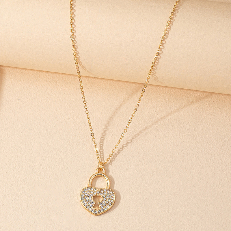 Elegant Love Necklace with Lock Pendant - Vienna Verve Collection