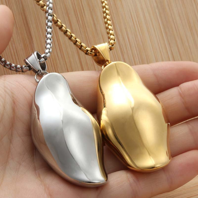 Punk Style Glossy Titanium Steel Ingot Pendant Necklace for Men - Retro Trendy Design by Planderful