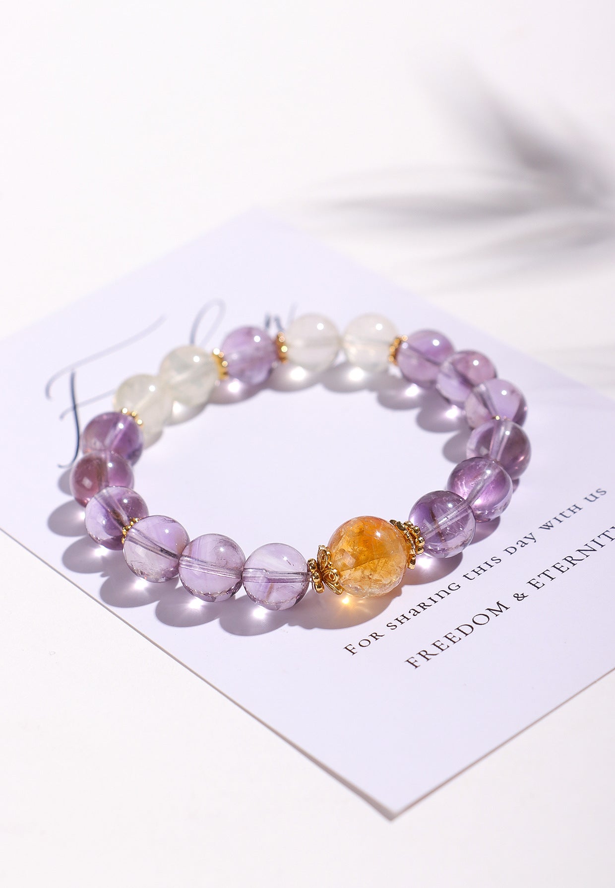 Planderful Fortune's Favor Bracelet – Elegant Amethyst and Lemon Stone Design