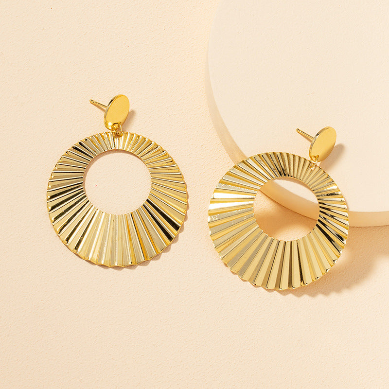 Exaggerated Metal Texture Earrings - Vienna Verve Collection