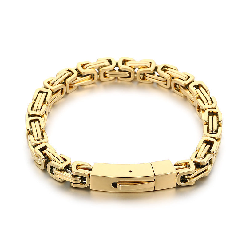 Hip-Hop Double Chain – Vacuum Electroplated Emperor Chain Stainless Bracelet