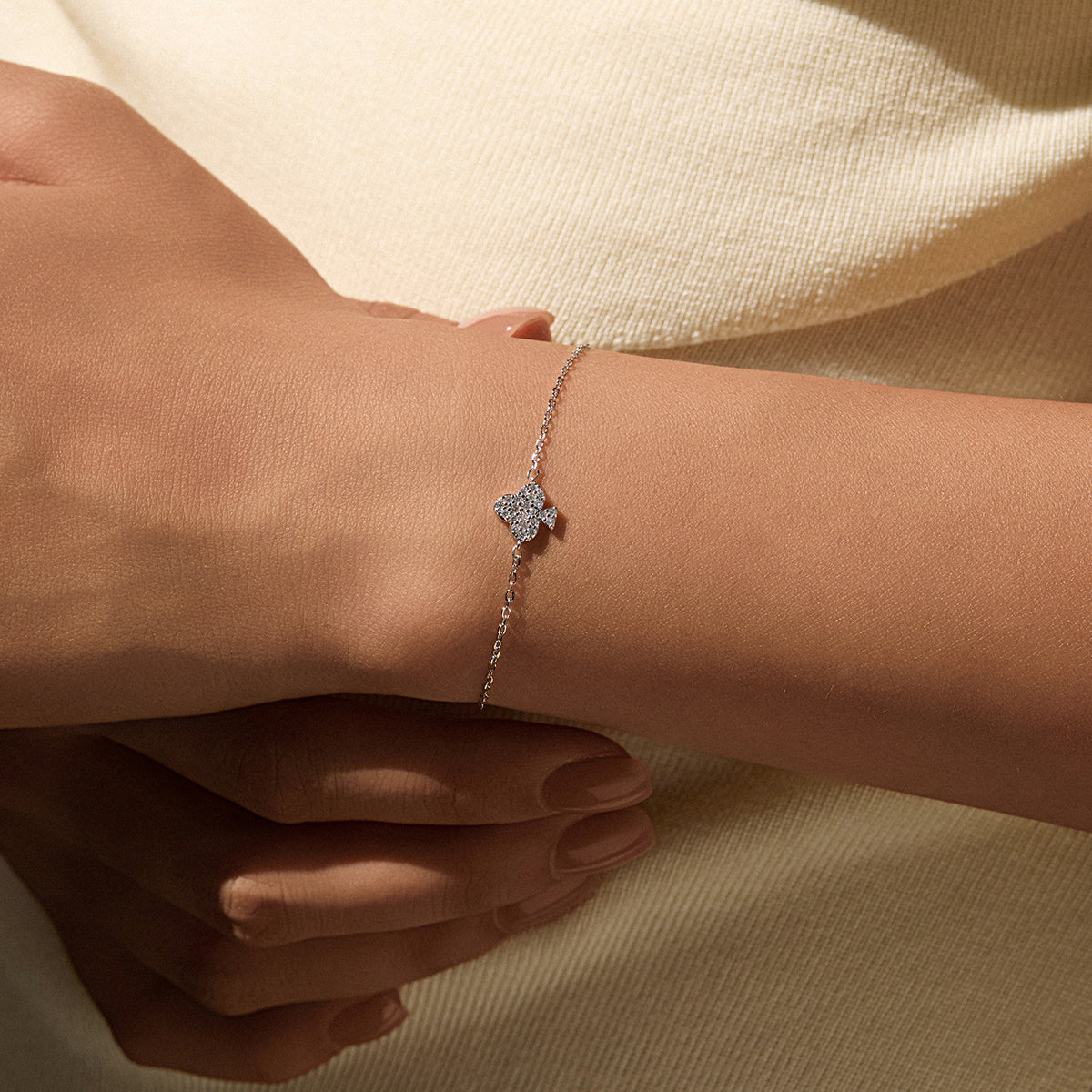 925 Sterling Silver Playing Card Moissanite Bracelet